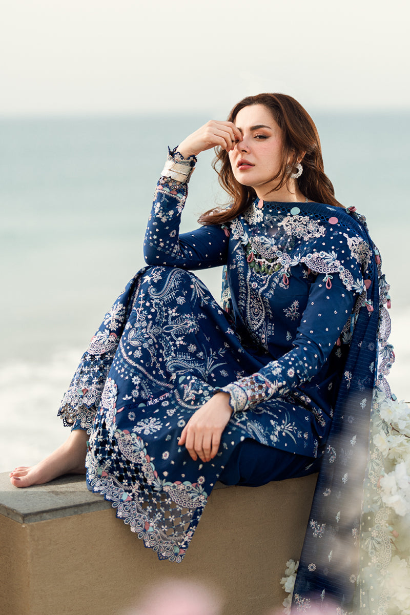 Qalamkar - 3PC DHANAK Embroidered Shirt - KP1079 main image 1