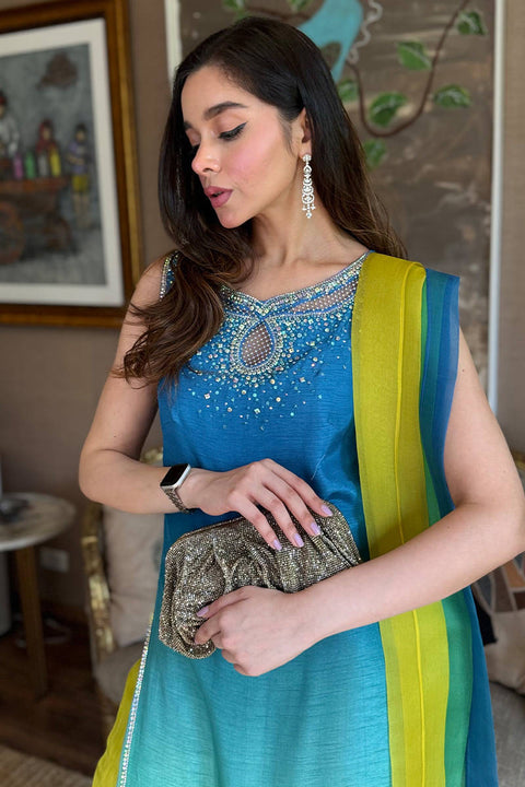 FARIDA HASAN - Luxury Lawn 3 Piece Unstitched - Neon Ombre