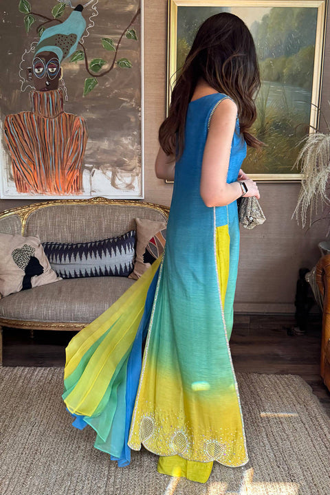 FARIDA HASAN - Luxury Lawn 3 Piece Unstitched - Neon Ombre