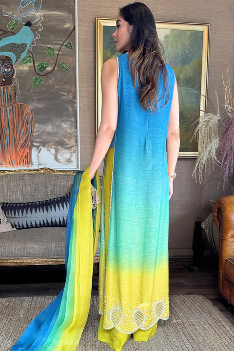 FARIDA HASAN - Luxury Lawn 3 Piece Unstitched - Neon Ombre