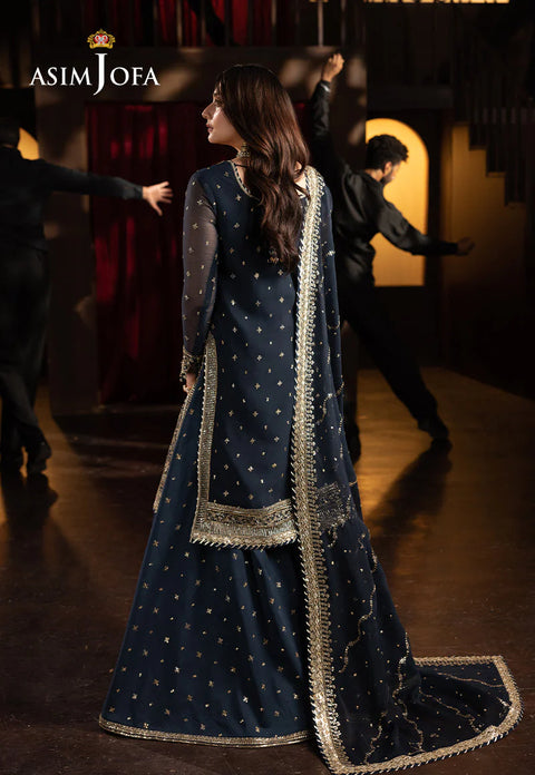 Asim jofa - 3PC CHIFFON EMBROIDERED WITH EMBROIDERED DUPATTA - AJFO-02