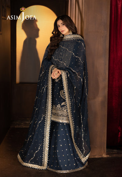 Asim jofa - 3PC CHIFFON EMBROIDERED WITH EMBROIDERED DUPATTA - AJFO-02