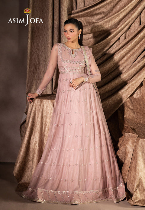 ASIM JOFA Embroidered Chiffon Suits Unstitched 3 Piece - Luxury Formals Collection