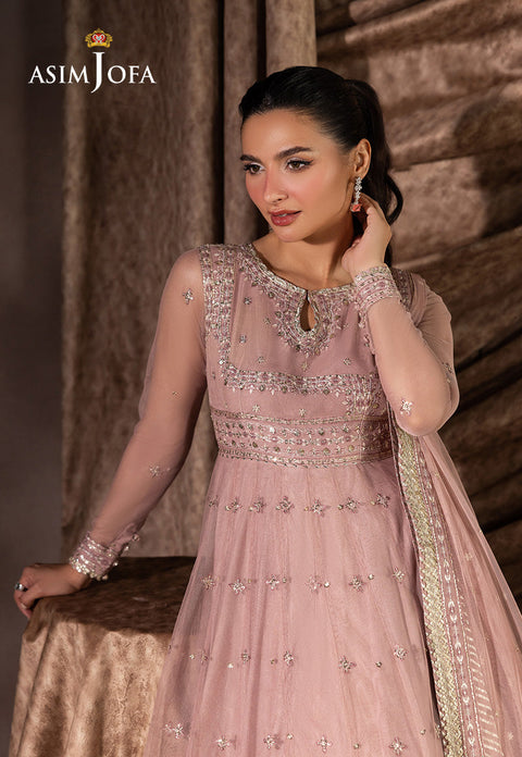 ASIM JOFA Embroidered Chiffon Suits Unstitched 3 Piece - Luxury Formals Collection