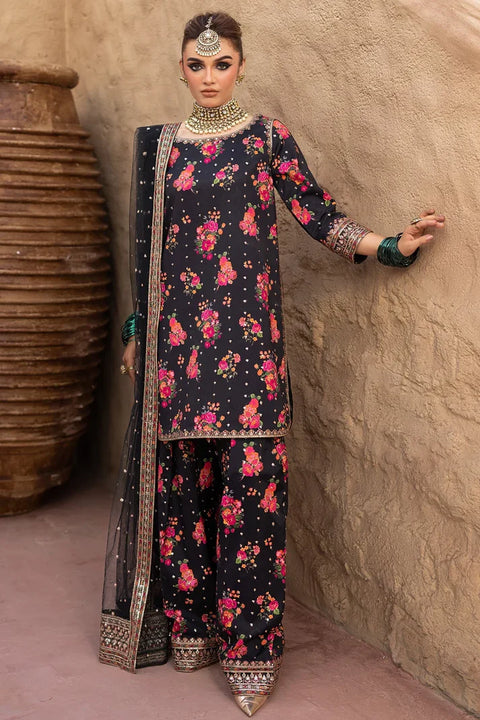 Charizma - 3 Piece Unstitched Embroidered Lawn Suit : BK-01