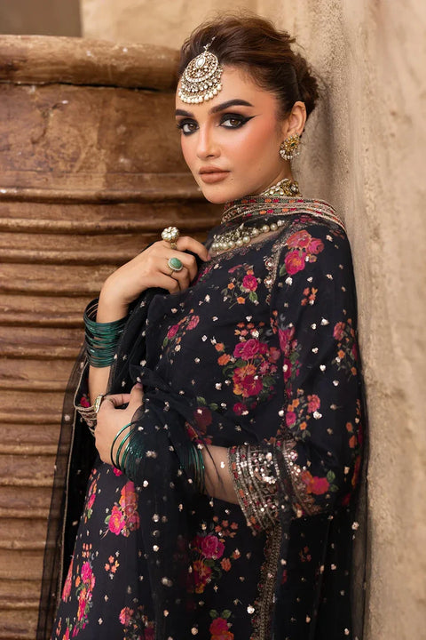 Charizma - 3 Piece Unstitched Embroidered Lawn Suit : BK-01