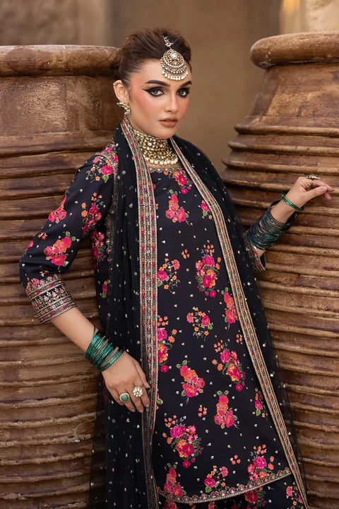 Charizma - 3 Piece Unstitched Embroidered Lawn Suit : BK-01
