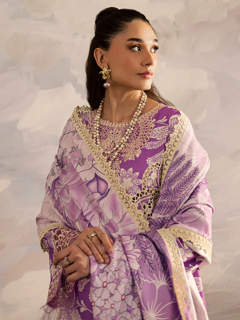 Mahnur - 3 Piece Unstitched Embroidered Lawn Suit -K - 10