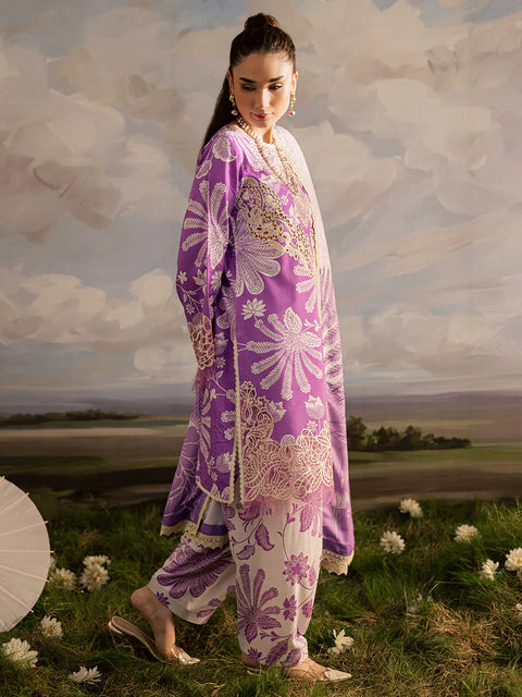 Mahnur - 3 Piece Unstitched Embroidered Lawn Suit -K - 10