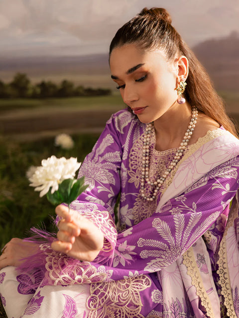 Mahnur - 3 Piece Unstitched Embroidered Lawn Suit -K - 10