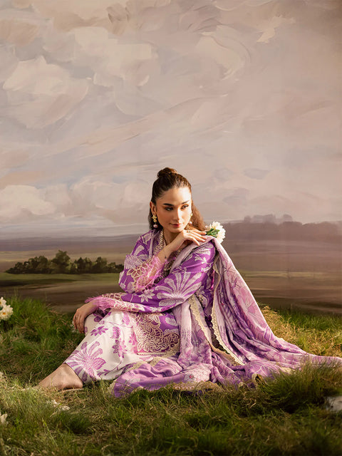 Mahnur - 3 Piece Unstitched Embroidered Lawn Suit -K - 10
