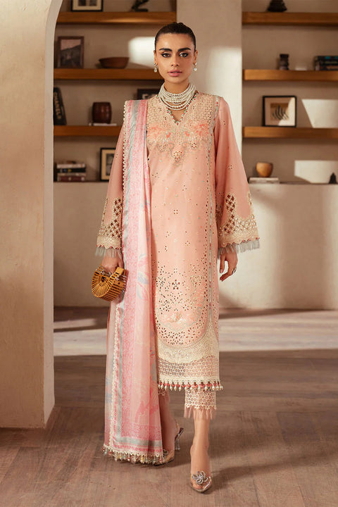 BIN ILYAS LUXURY LAWN- 3PCS Embroidered Lawn Suits Unstitched -91 - B
