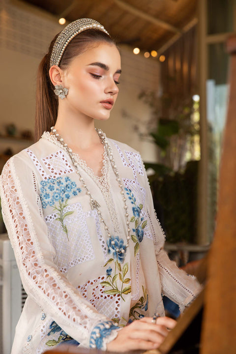 MARIA B - 3 Piece Unstitched Chickenkari Embroidered Printed Lawn Suit | MPT-2501-A