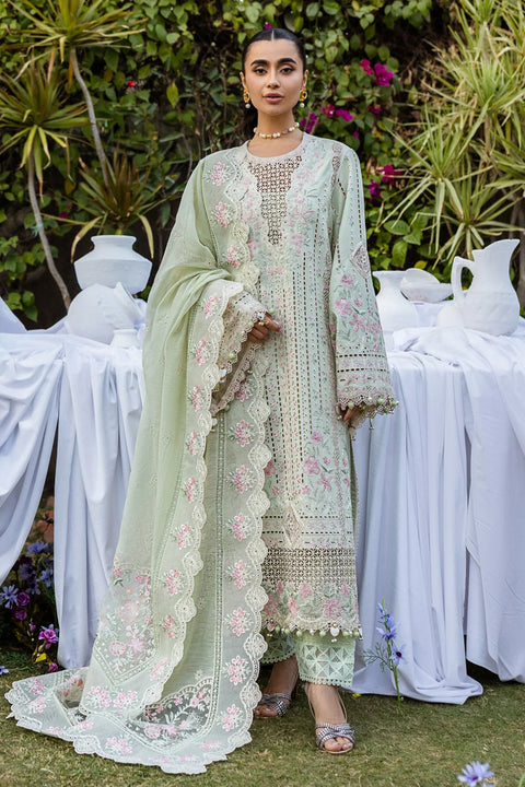 AKBAR ASLAM  LUXURY LAWN- 3PCS Embroidered Lawn Suits Unstitched - D#157 - Marais