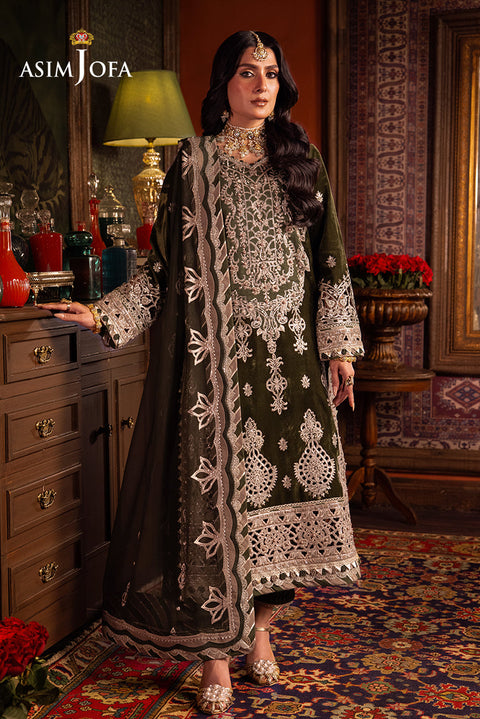 ASIM JOFA - 3 Piece Unstitched Embroidered Luxury Lawn Suit : AJMM-05