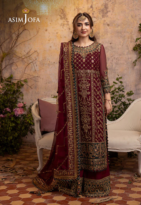 ASIM JOFA - 3PC Unstitched Chiffon - AJNB-09