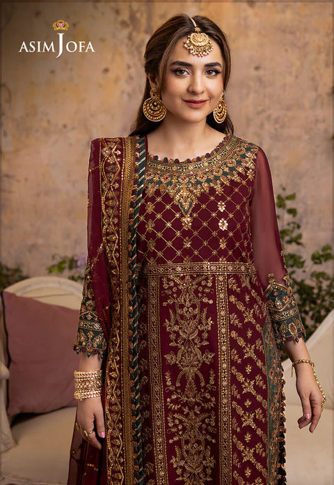 ASIM JOFA - 3PC Unstitched Chiffon - AJNB-09