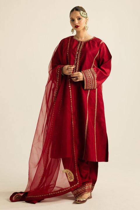 Zara Shahjahan Embroidered Luxury Lawn Unstitched 3Pc Wedding Formals | ZC-4001