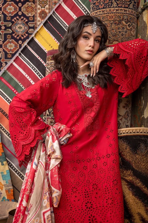 ADAN LIBAS - 3PC LAWN EMBROIDERED SHIRT WITH MANAAR PRINTED DUPATTA AND TROUSER - KPR5518