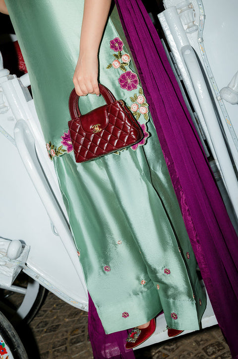 Murk - 3PC LUXURY SILK EMBROIDERED FRONT WITH EMBROIDERED DUPATTA AND TROUSER -Arabella