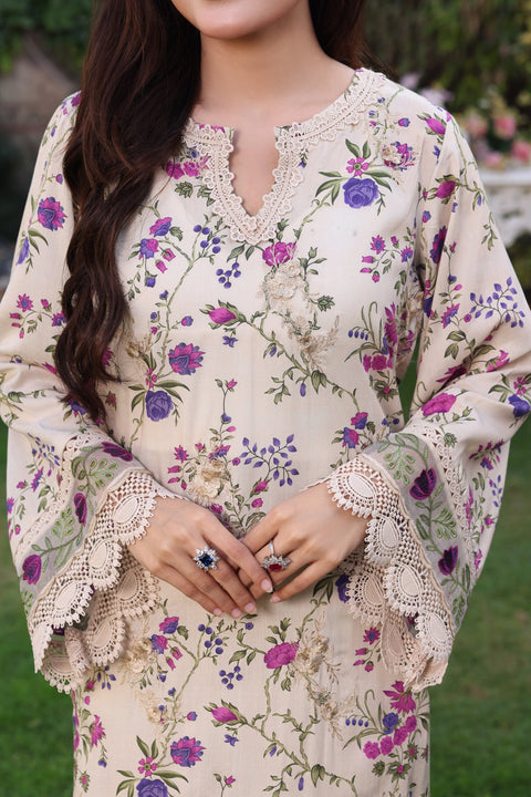 ANEELA  - 3 Piece Unstitched Embroidered Lawn Suit :SPR-26-01