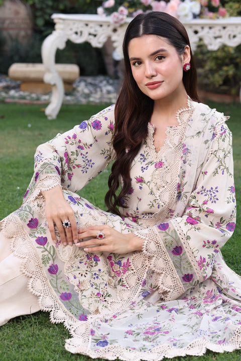 ANEELA  - 3 Piece Unstitched Embroidered Lawn Suit :SPR-26-01