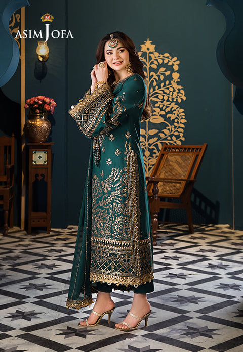 Asim jofa - 3PC CHIFFON EMBROIDERED WITH EMBROIDERED DUPATTA - AJFI-30