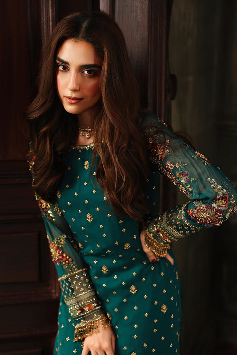 Alanii - 3-piece embroidered chiffon suit - (DJW5-04)