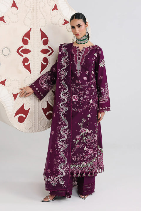 QALAMKAR - 3 Piece Unstitched Embroidered Lawn Suit - QFL-10 TRESA