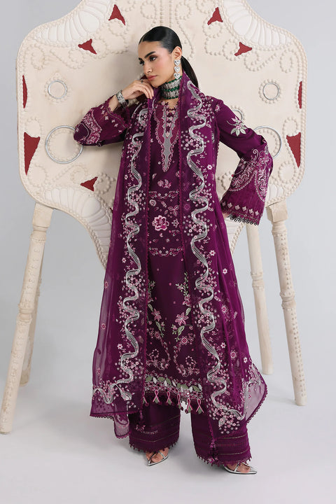 QALAMKAR - 3 Piece Unstitched Embroidered Lawn Suit - QFL-10 TRESA
