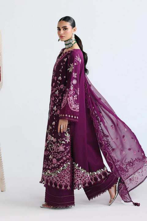 QALAMKAR - 3 Piece Unstitched Embroidered Lawn Suit - QFL-10 TRESA
