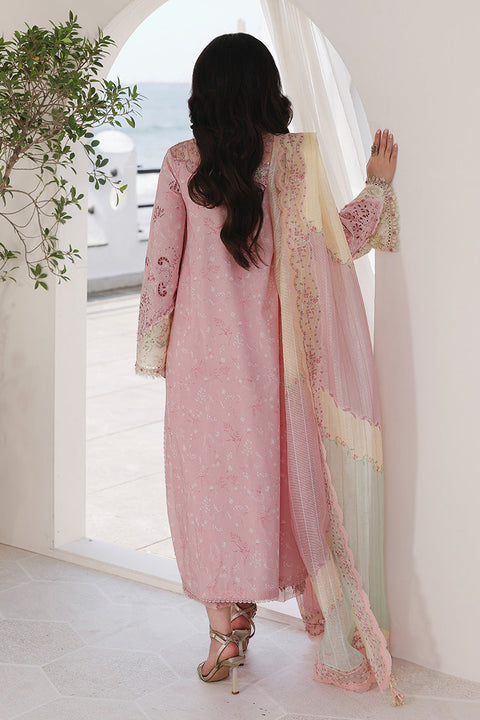 QALAMKAR - 3PC LAWN EMBROIDERED SHIRT WITH JACQUARD WEAVED EMBROIDERED DUPATTA AND COTTON TROUSER -SA-09 HANIYA