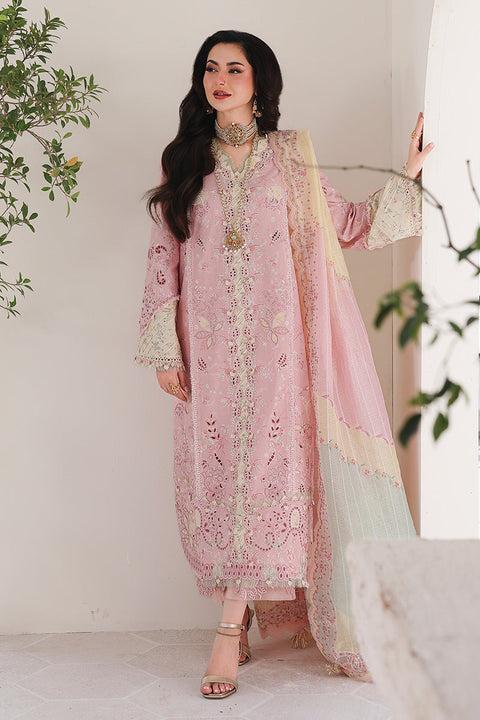 QALAMKAR - 3PC LAWN EMBROIDERED SHIRT WITH JACQUARD WEAVED EMBROIDERED DUPATTA AND COTTON TROUSER -SA-09 HANIYA