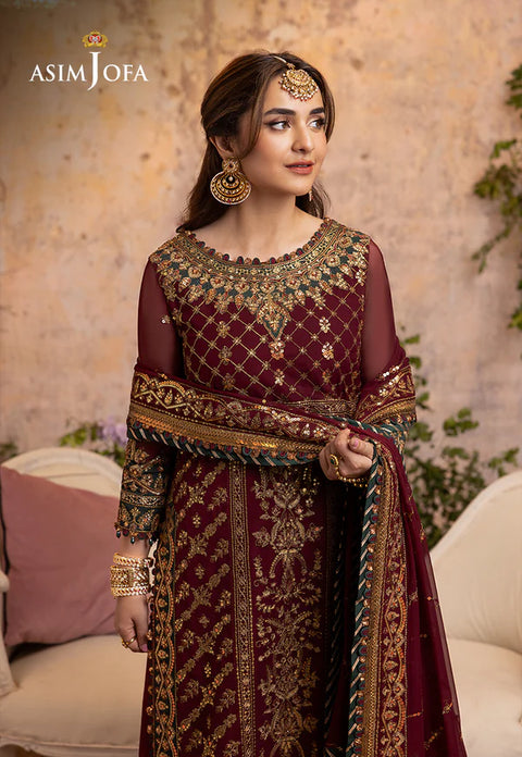 ASIM JOFA - 3PC Unstitched Chiffon - AJNB-09