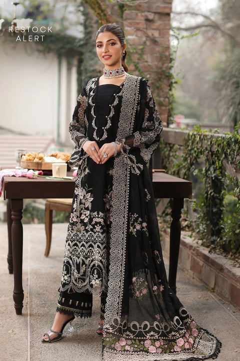 KAHF - 3PC LAWN EMBROIDERED SHIRT WITH COTTON NET EMBROIDERED DUPATTA AND TROUSER - KFL-06 NOOR