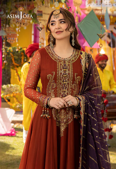 ASIM JOFA - 3pc Unstitched Chiffon EMBROIDERED -AJDAD-19