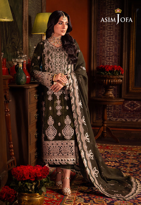 ASIM JOFA - 3 Piece Unstitched Embroidered Luxury Lawn Suit : AJMM-05