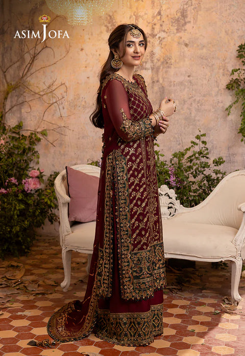 ASIM JOFA - 3PC Unstitched Chiffon - AJNB-09