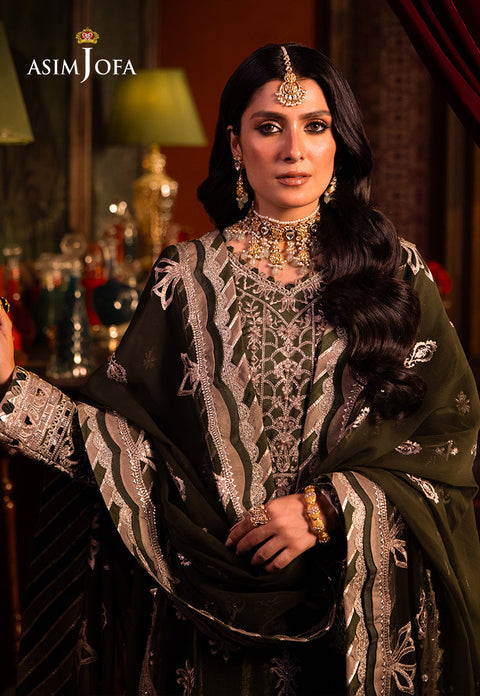 ASIM JOFA - 3 Piece Unstitched Embroidered Luxury Lawn Suit : AJMM-05