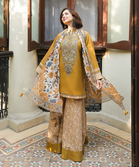 SAPPHIRE -3 Piece Unstitched Embroidered Lawn Suit | YL-1