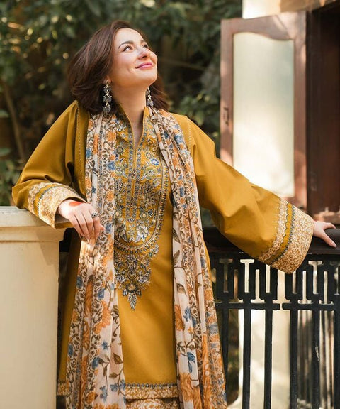 SAPPHIRE -3 Piece Unstitched Embroidered Lawn Suit | YL-1