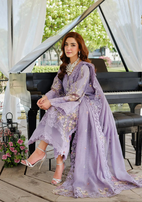 Elaf Luxury Lawn Unstitched Embroidered Collection with Cottom net Dupatta - PARIS HUES