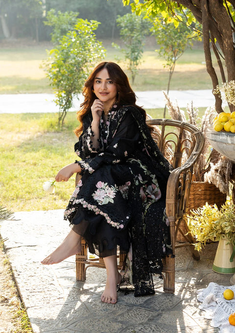 Elaf Premium - 3-piece luxury unstiched embroidered dress- dhannk dress with Pashimna Shawl (ELY-2B)