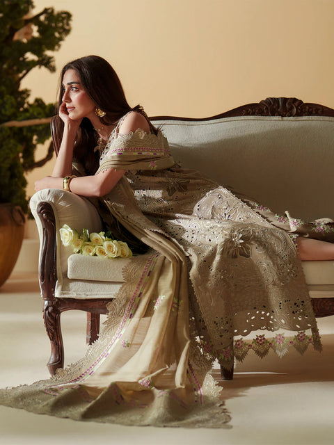 Bin Ilyas- Luxury Lawn Embroidered 3 Piece Unstitched - D-113-A
