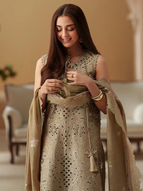 Bin Ilyas- Luxury Lawn Embroidered 3 Piece Unstitched - D-113-A