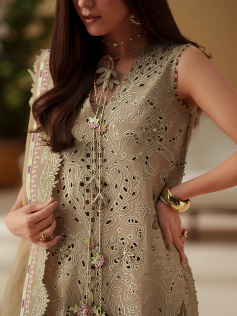 Bin Ilyas- Luxury Lawn Embroidered 3 Piece Unstitched - D-113-A