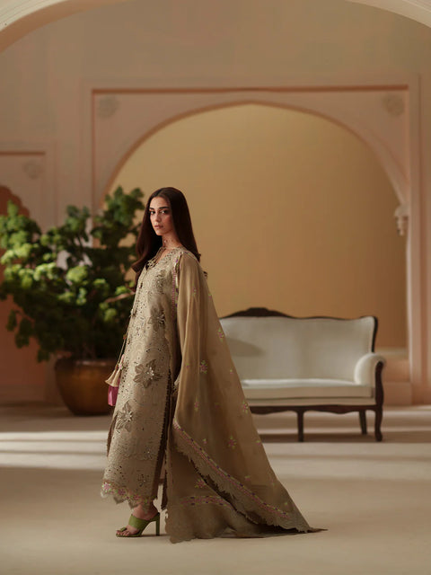 Bin Ilyas- Luxury Lawn Embroidered 3 Piece Unstitched - D-113-A