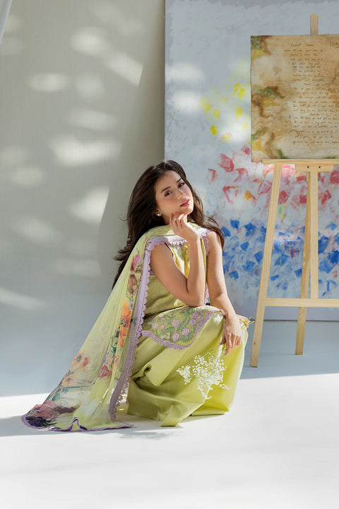 SOBIA NAZIR - 3 Piece Unstitched Embroidered Luxury Lawn Suit : 11A Vital