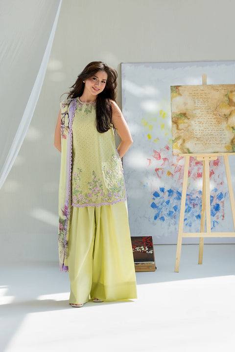 SOBIA NAZIR - 3 Piece Unstitched Embroidered Luxury Lawn Suit : 11A Vital
