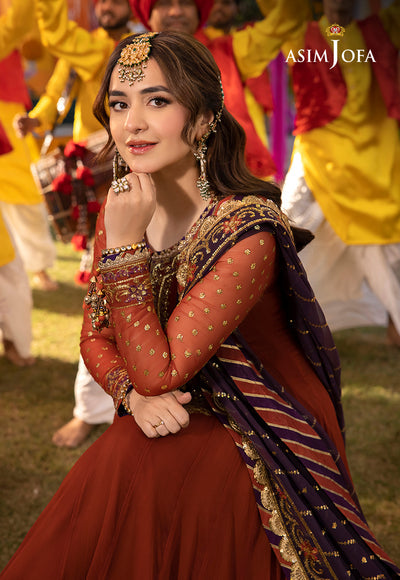 ASIM JOFA - 3pc Unstitched Chiffon EMBROIDERED -AJDAD-19